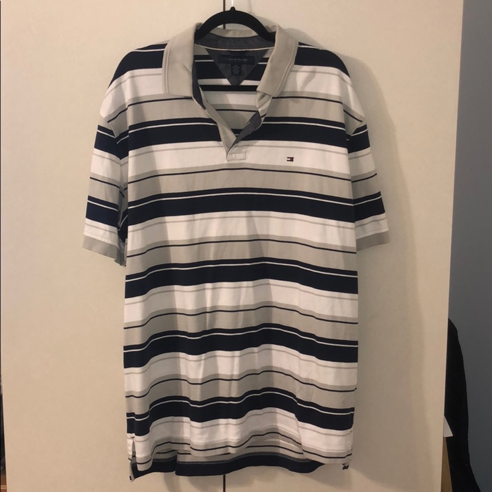 Mens Tommy Hilfiger Striped Polo- XXL